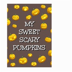 Scary Sweet Funny Cute Pumpkins Hallowen Ecard Large Garden Flag (two Sides)