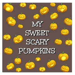 Scary Sweet Funny Cute Pumpkins Hallowen Ecard Large Satin Scarf (square)