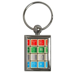 Set Of The Twelve Signs Of The Zodiac Astrology Birth Symbols Key Chains (rectangle)  by Amaryn4rt