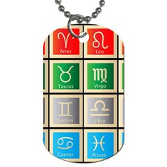 Set Of The Twelve Signs Of The Zodiac Astrology Birth Symbols Dog Tag (two Sides) by Amaryn4rt