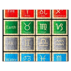 Set Of The Twelve Signs Of The Zodiac Astrology Birth Symbols Rectangular Jigsaw Puzzl by Amaryn4rt