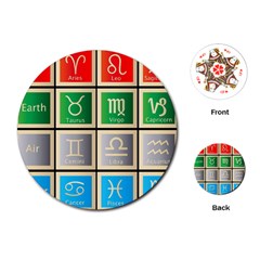 Set Of The Twelve Signs Of The Zodiac Astrology Birth Symbols Playing Cards (round)  by Amaryn4rt