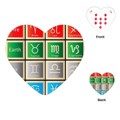 Set Of The Twelve Signs Of The Zodiac Astrology Birth Symbols Playing Cards (heart)  by Amaryn4rt