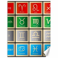 Set Of The Twelve Signs Of The Zodiac Astrology Birth Symbols Canvas 12  X 16   by Amaryn4rt