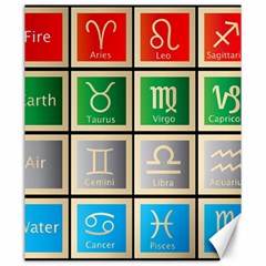 Set Of The Twelve Signs Of The Zodiac Astrology Birth Symbols Canvas 20  X 24   by Amaryn4rt