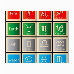 Set Of The Twelve Signs Of The Zodiac Astrology Birth Symbols Small Glasses Cloth (2-side) by Amaryn4rt