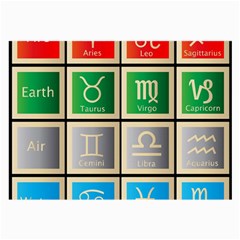 Set Of The Twelve Signs Of The Zodiac Astrology Birth Symbols Large Glasses Cloth (2-side)