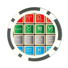 Set Of The Twelve Signs Of The Zodiac Astrology Birth Symbols Poker Chip Card Guard by Amaryn4rt