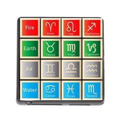 Set Of The Twelve Signs Of The Zodiac Astrology Birth Symbols Memory Card Reader (square) by Amaryn4rt