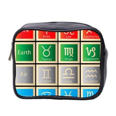 Set Of The Twelve Signs Of The Zodiac Astrology Birth Symbols Mini Toiletries Bag 2-side by Amaryn4rt