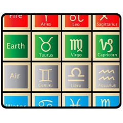 Set Of The Twelve Signs Of The Zodiac Astrology Birth Symbols Fleece Blanket (medium) 