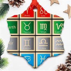 Set Of The Twelve Signs Of The Zodiac Astrology Birth Symbols Ornament (snowflake) by Amaryn4rt