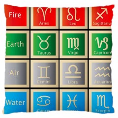 Set Of The Twelve Signs Of The Zodiac Astrology Birth Symbols Large Cushion Case (one Side) by Amaryn4rt