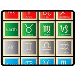 Set Of The Twelve Signs Of The Zodiac Astrology Birth Symbols Double Sided Fleece Blanket (Large)  80 x60  Blanket Front