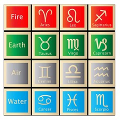 Set Of The Twelve Signs Of The Zodiac Astrology Birth Symbols Large Satin Scarf (square)