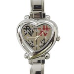 Xia Script On Gray Background Heart Italian Charm Watch Front