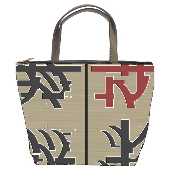 Xia Script On Gray Background Bucket Bags