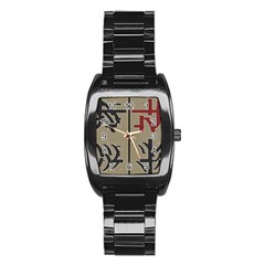 Xia Script On Gray Background Stainless Steel Barrel Watch by Amaryn4rt