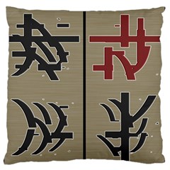 Xia Script On Gray Background Large Flano Cushion Case (one Side) by Amaryn4rt