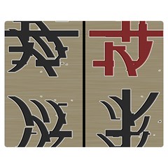 Xia Script On Gray Background Double Sided Flano Blanket (medium)  by Amaryn4rt