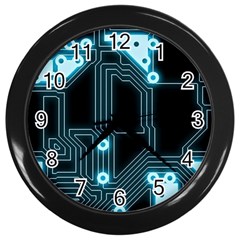 A Completely Seamless Background Design Circuitry Wall Clocks (black) by Amaryn4rt