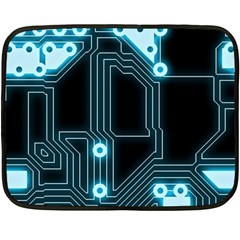 A Completely Seamless Background Design Circuitry Double Sided Fleece Blanket (mini)  by Amaryn4rt