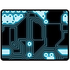 A Completely Seamless Background Design Circuitry Fleece Blanket (large)  by Amaryn4rt