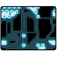 A Completely Seamless Background Design Circuitry Fleece Blanket (medium)  by Amaryn4rt