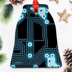 A Completely Seamless Background Design Circuitry Bell Ornament (two Sides)