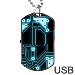 A Completely Seamless Background Design Circuitry Dog Tag Usb Flash (one Side) by Amaryn4rt