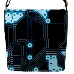 A Completely Seamless Background Design Circuitry Flap Messenger Bag (s) by Amaryn4rt