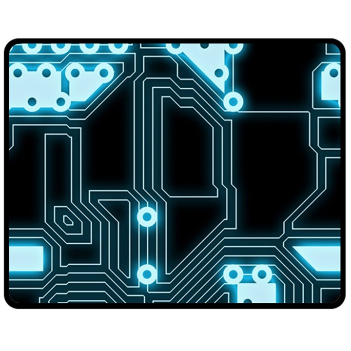 A Completely Seamless Background Design Circuitry Double Sided Fleece Blanket (Medium) 