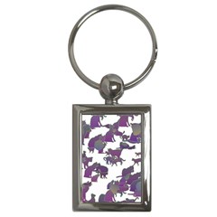 Many Cats Silhouettes Texture Key Chains (rectangle)  by Amaryn4rt