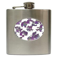 Many Cats Silhouettes Texture Hip Flask (6 oz)