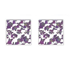 Many Cats Silhouettes Texture Cufflinks (Square)