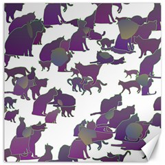 Many Cats Silhouettes Texture Canvas 20  X 20   by Amaryn4rt