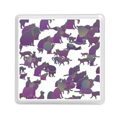 Many Cats Silhouettes Texture Memory Card Reader (square) 