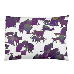 Many Cats Silhouettes Texture Pillow Case (Two Sides)