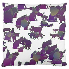 Many Cats Silhouettes Texture Large Cushion Case (One Side)