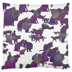 Many Cats Silhouettes Texture Standard Flano Cushion Case (Two Sides)