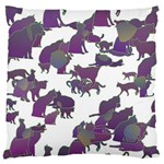 Many Cats Silhouettes Texture Standard Flano Cushion Case (Two Sides) Front