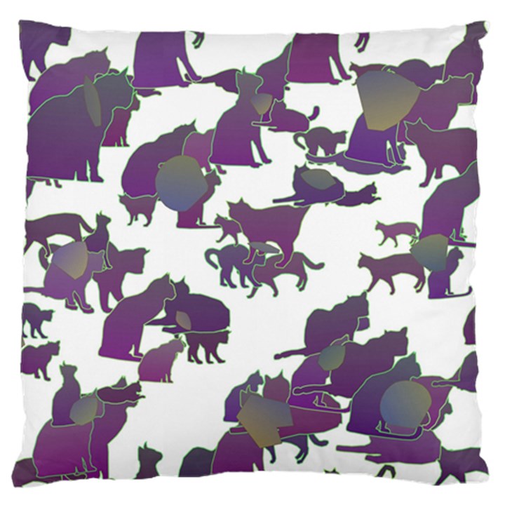 Many Cats Silhouettes Texture Standard Flano Cushion Case (Two Sides)