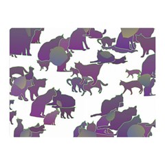 Many Cats Silhouettes Texture Double Sided Flano Blanket (Mini) 