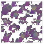 Many Cats Silhouettes Texture Large Satin Scarf (Square) Front