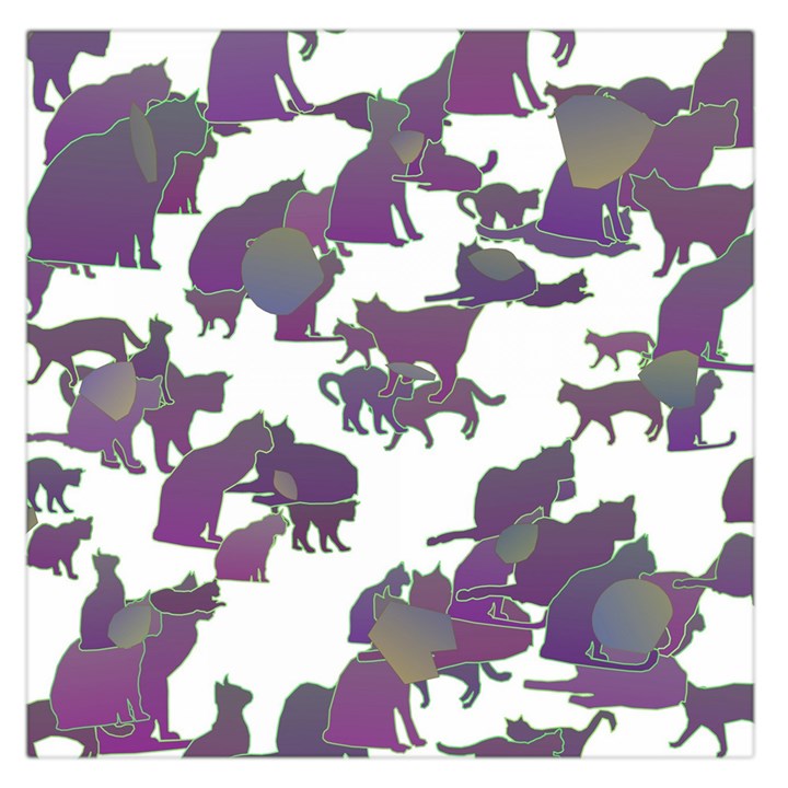 Many Cats Silhouettes Texture Large Satin Scarf (Square)