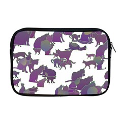 Many Cats Silhouettes Texture Apple MacBook Pro 17  Zipper Case