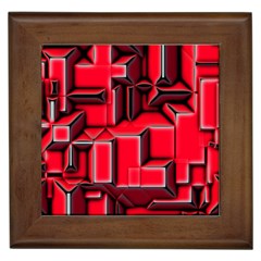 Background With Red Texture Blocks Framed Tiles by Amaryn4rt