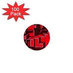 Background With Red Texture Blocks 1  Mini Buttons (100 Pack)  by Amaryn4rt