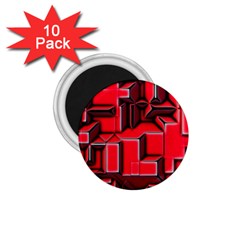 Background With Red Texture Blocks 1 75  Magnets (10 Pack)  by Amaryn4rt