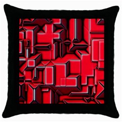 Background With Red Texture Blocks Throw Pillow Case (black) by Amaryn4rt